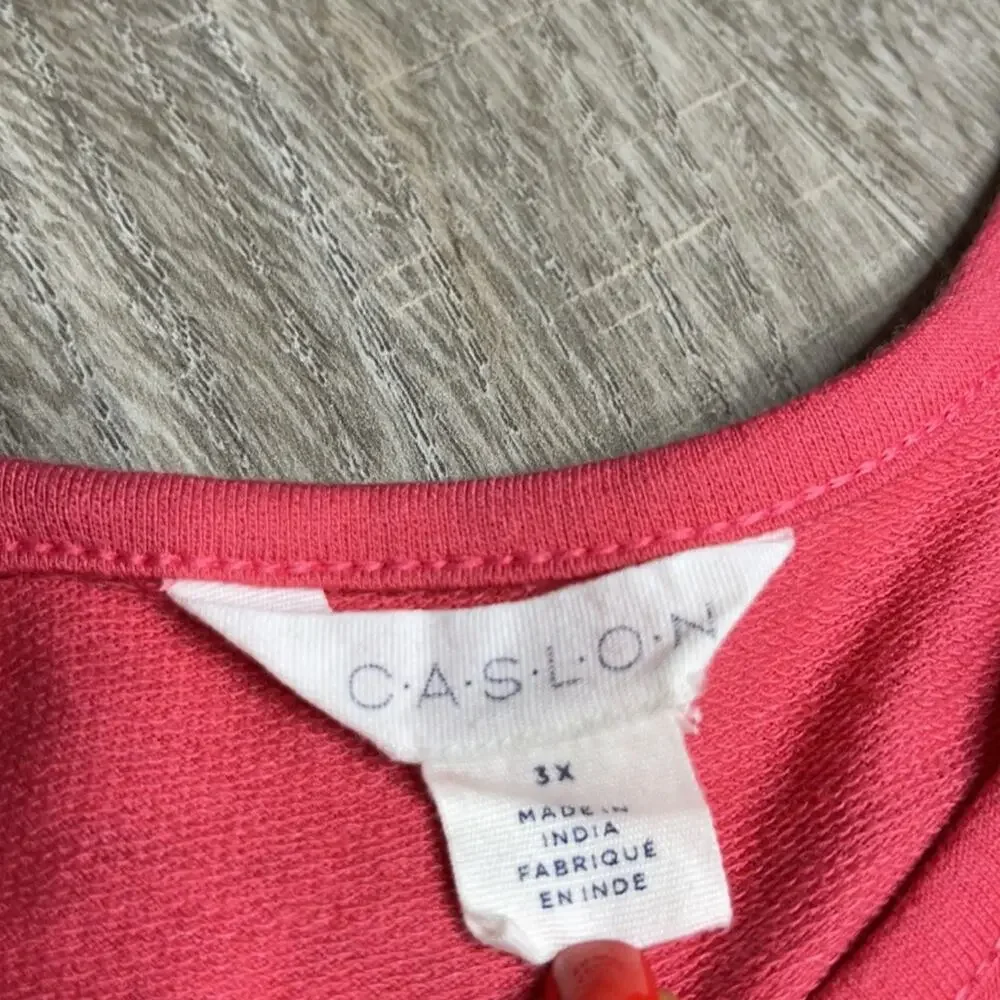 NWOT CASLON Women's Peplum Ruffle Knit Tunic Top Pink